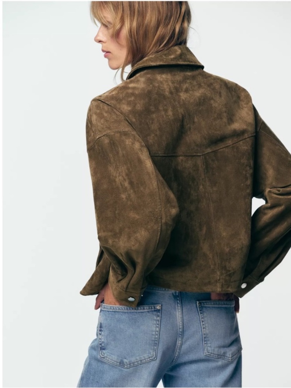 Zara NWT 100% leather bomber jacket 8073/253 - Picture 6 of 14
